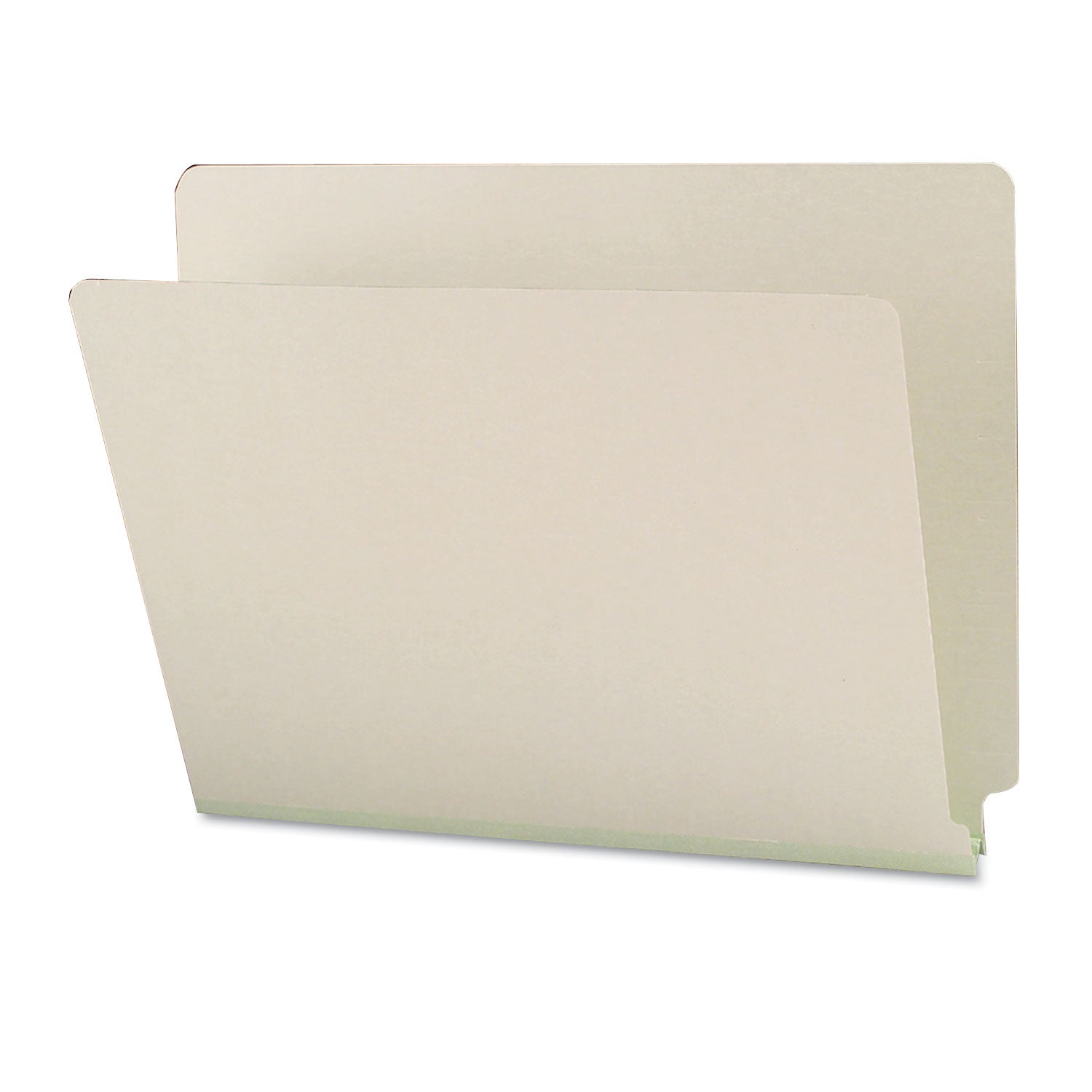 Smead Extra-Heavy Recycled Pressboard End Tab Folders, Straight Tabs, Letter Size, 1" Expansion, Gray-Green, 25/Box (26200)