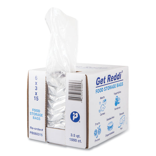 Inteplast Group Food Bags, 112 oz, 6" x 3" x 15", Clear, 1,000/Carton (PB060315)