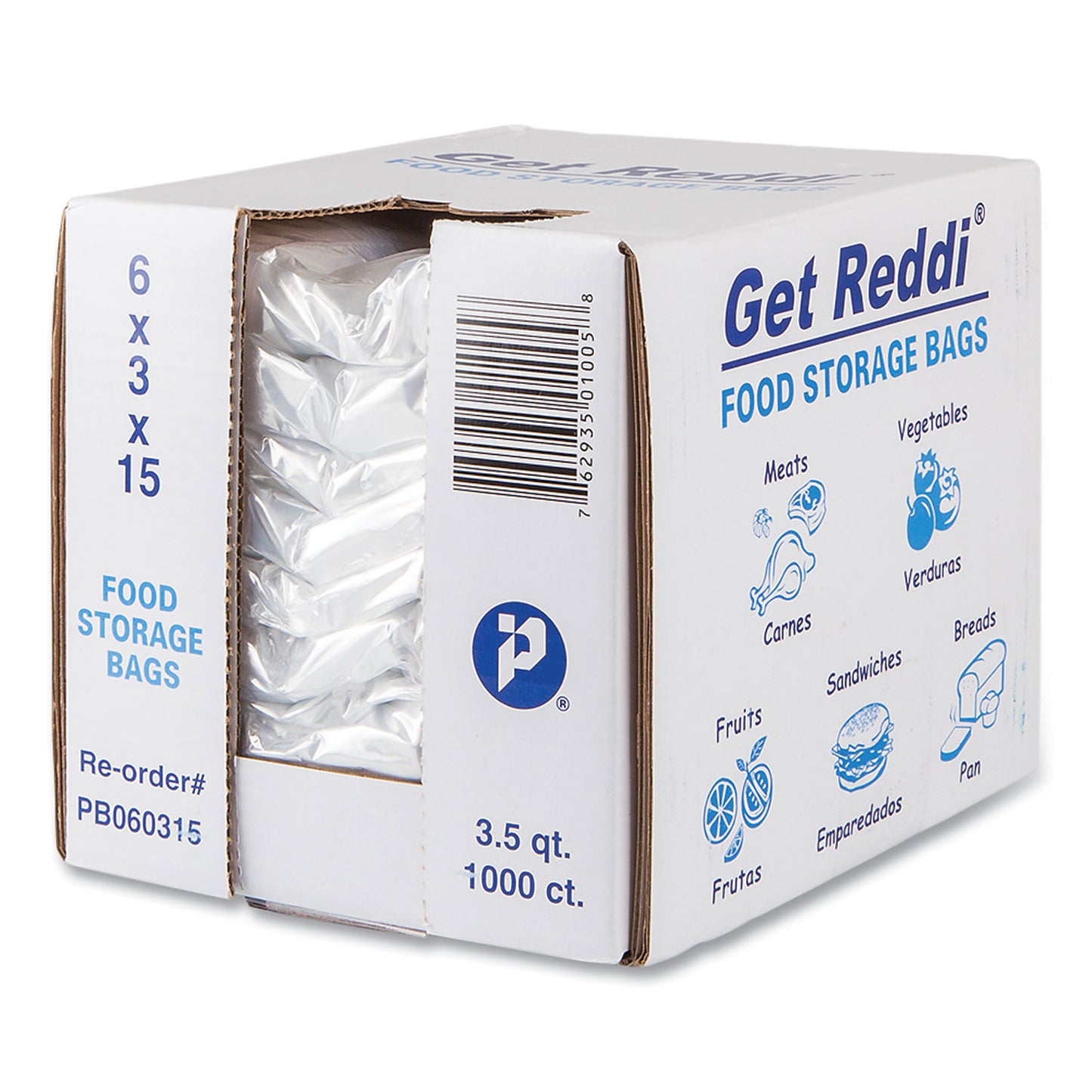 Inteplast Group Food Bags, 112 oz, 6" x 3" x 15", Clear, 1,000/Carton (PB060315)