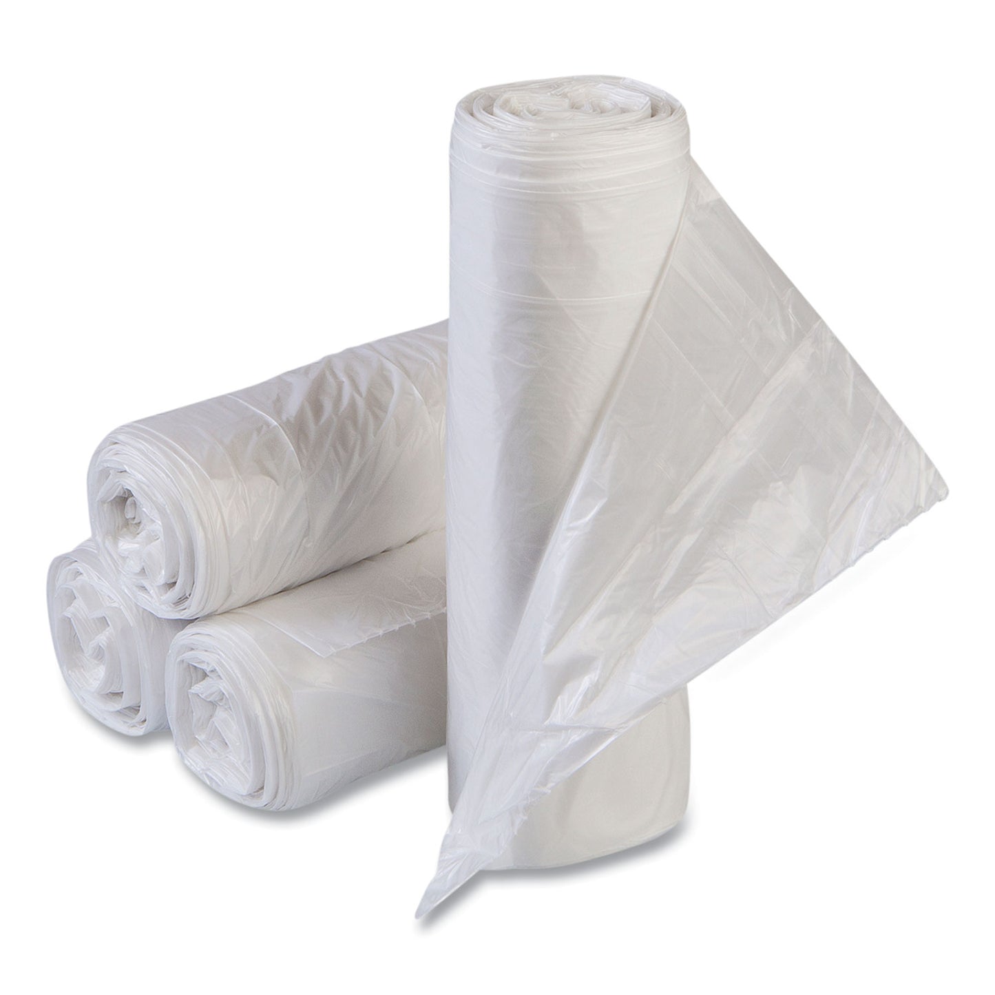 Inteplast Group High-Density Commercial Can Liner Value Pack, 55 gal, 11 mic, 36" x 58", Clear, Interleaved Roll, 25 Bags/Roll, 8 Rolls/CT (VALH3660N12)