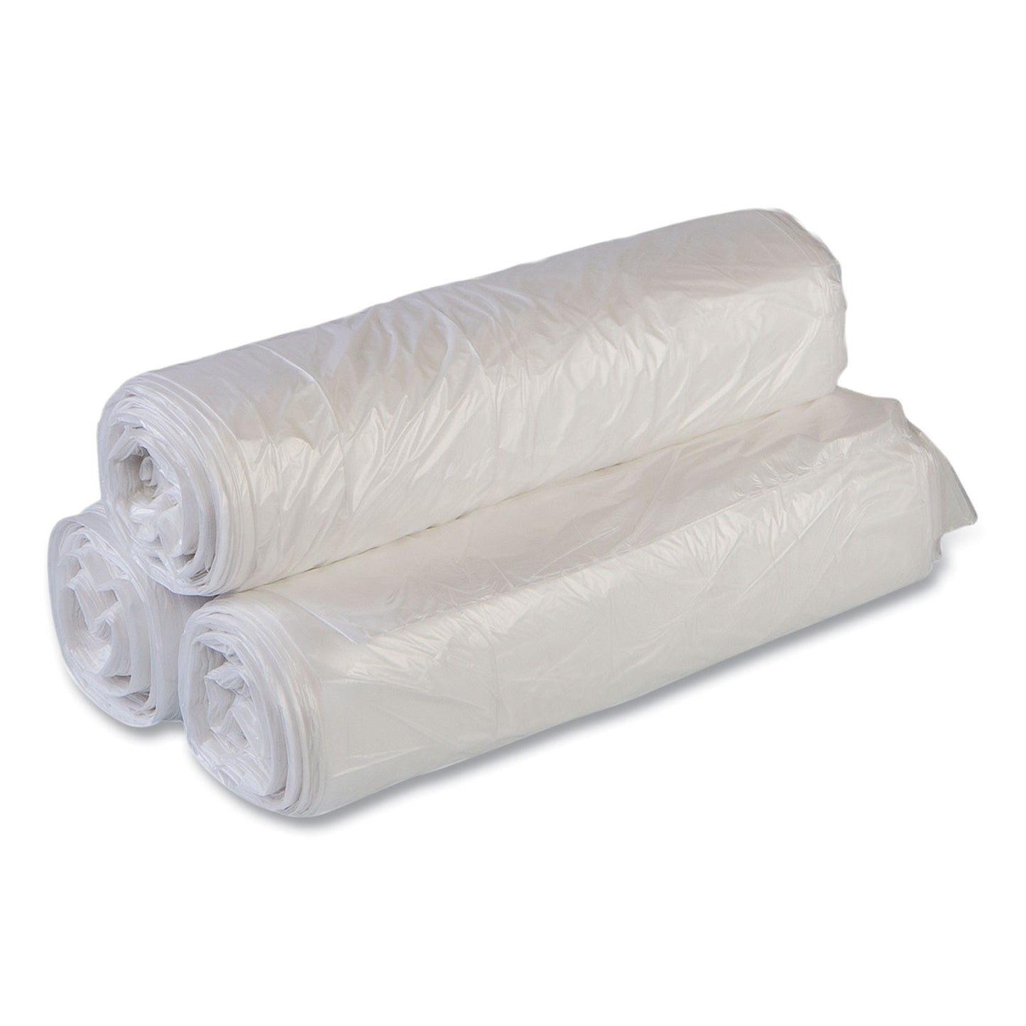 Inteplast Group High-Density Commercial Can Liner Value Pack, 55 gal, 11 mic, 36" x 58", Clear, Interleaved Roll, 25 Bags/Roll, 8 Rolls/CT (VALH3660N12)