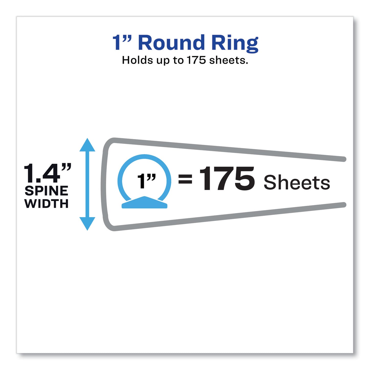 Avery Flexi-View Binder with Round Rings, 3 Rings, 1" Capacity, 11 x 8.5, Blue (17607)