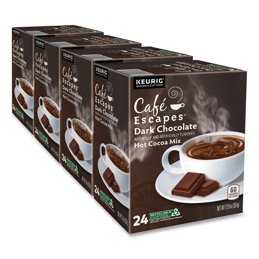 Keurig Dark Chocolate Hot Cocoa K-Cups, 24/Box, 4 Box/Carton (6802CT)