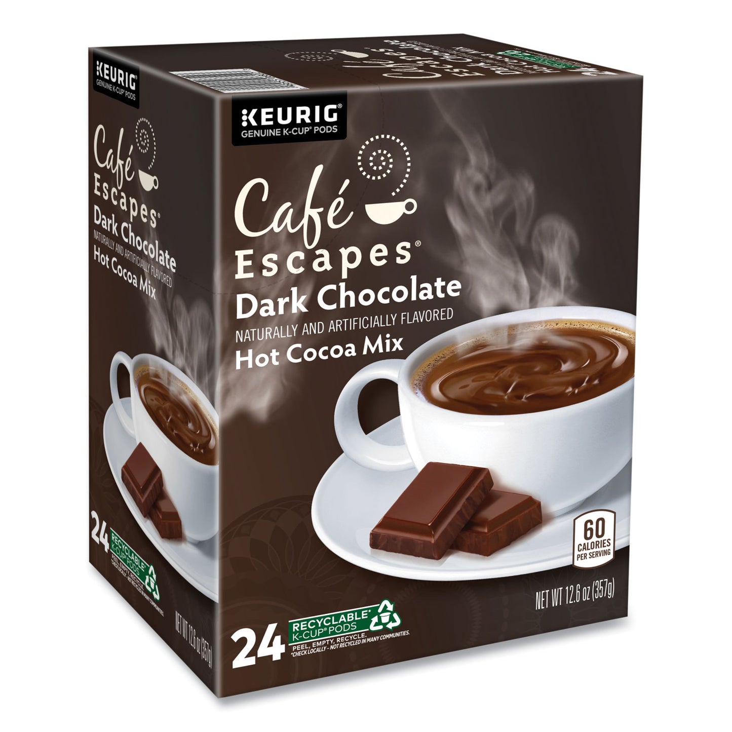 Keurig Dark Chocolate Hot Cocoa K-Cups, 24/Box, 4 Box/Carton (6802CT)