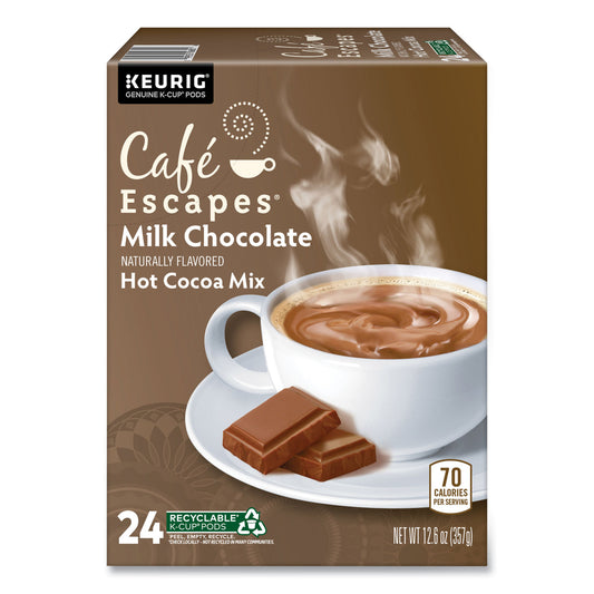 Keurig Cafe Escapes Milk Chocolate Hot Cocoa K-Cups, 96/Carton (6801CT)