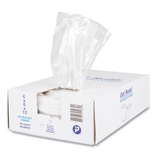 Inteplast Group Ice Bucket Liner Bags, 96 oz, 6" x 6" x 12", Clear, 1,000/Carton (BL060612)