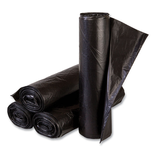 Inteplast Group High-Density Commercial Can Liners, 16 gal, 6 mic, 24" x 33", Black, Perforated Roll, 50 Bags/Roll, 20 Rolls/Carton (EC243306K)