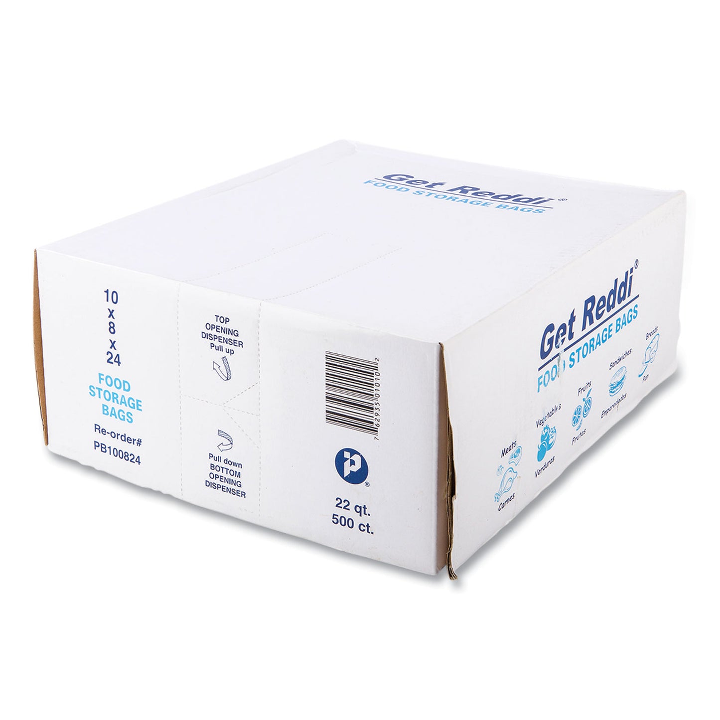 Inteplast Group Food Bags, 5.5 gal, 10" x 8" x 24", Clear, 500/Carton (PB100824)