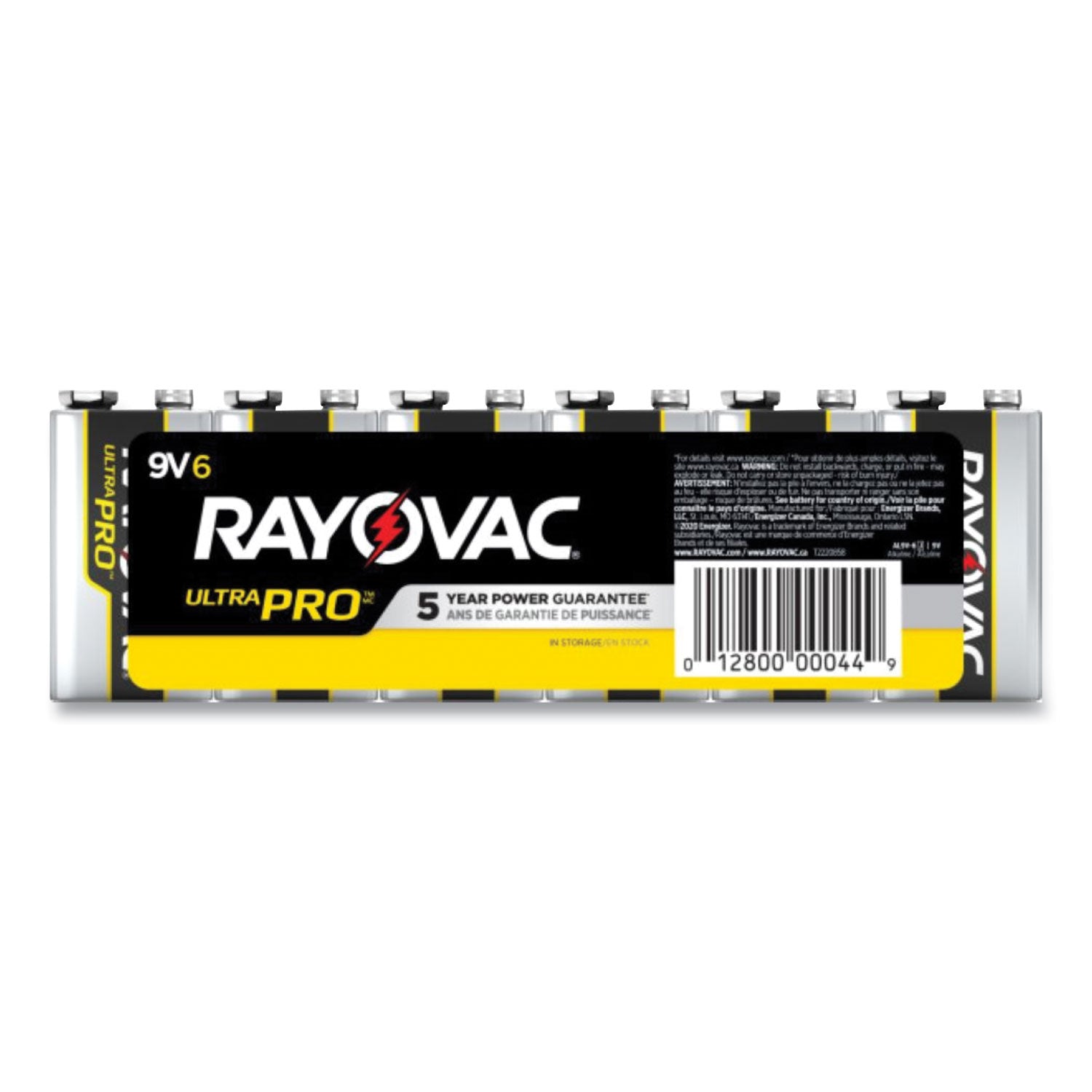 Rayovac Ultra Pro Alkaline 9V Batteries, 6/Pack (AL9V6J)