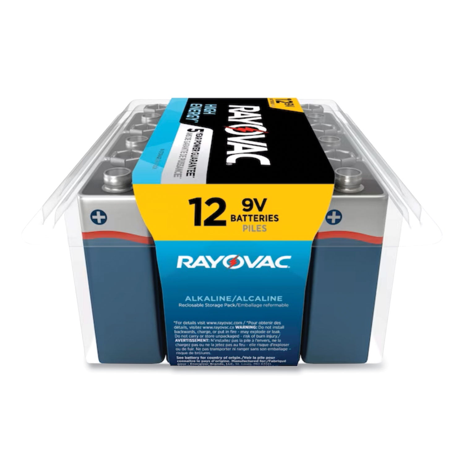 Rayovac High Energy Premium Alkaline 9V Batteries, 8/Pack (A16048PPK)