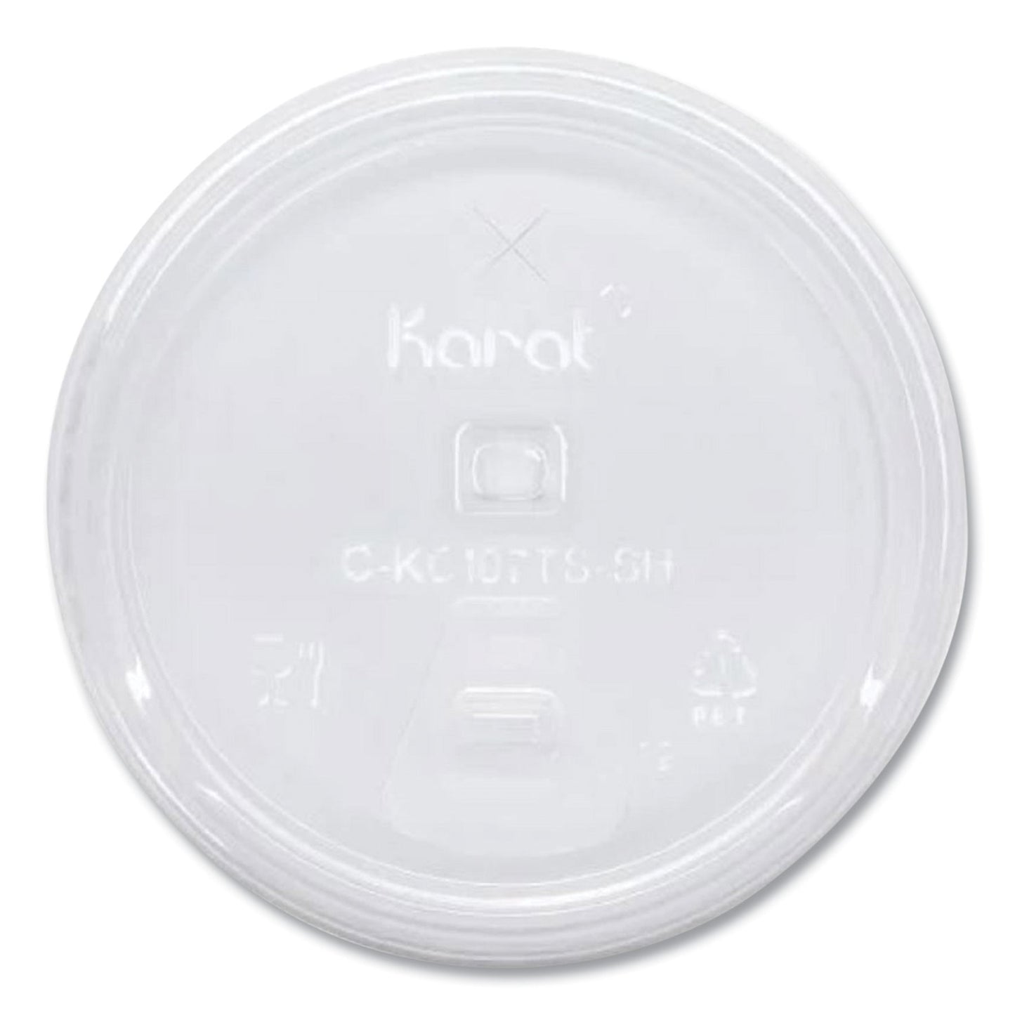 Karat PET Lids, Strawless Sipper, Fits 32 oz Cold Cups, Clear, 1,000/Carton (CKC107TSSH)