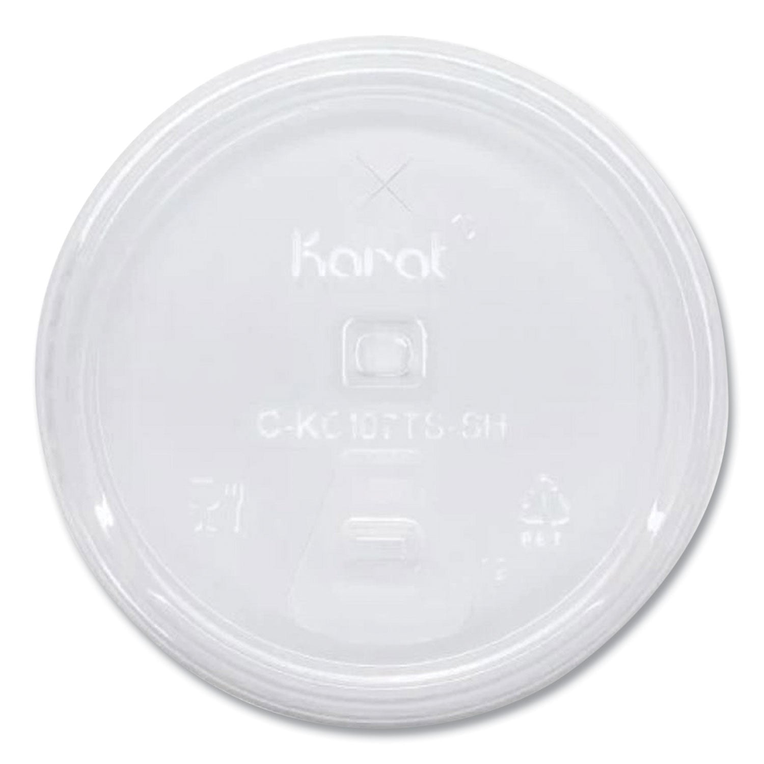 Karat PET Lids, Strawless Sipper, Fits 32 oz Cold Cups, Clear, 1,000/Carton (CKC107TSSH)