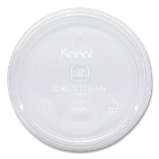 Karat PET Lids, Strawless Sipper, Fits 32 oz Cold Cups, Clear, 1,000/Carton (CKC107TSSH)