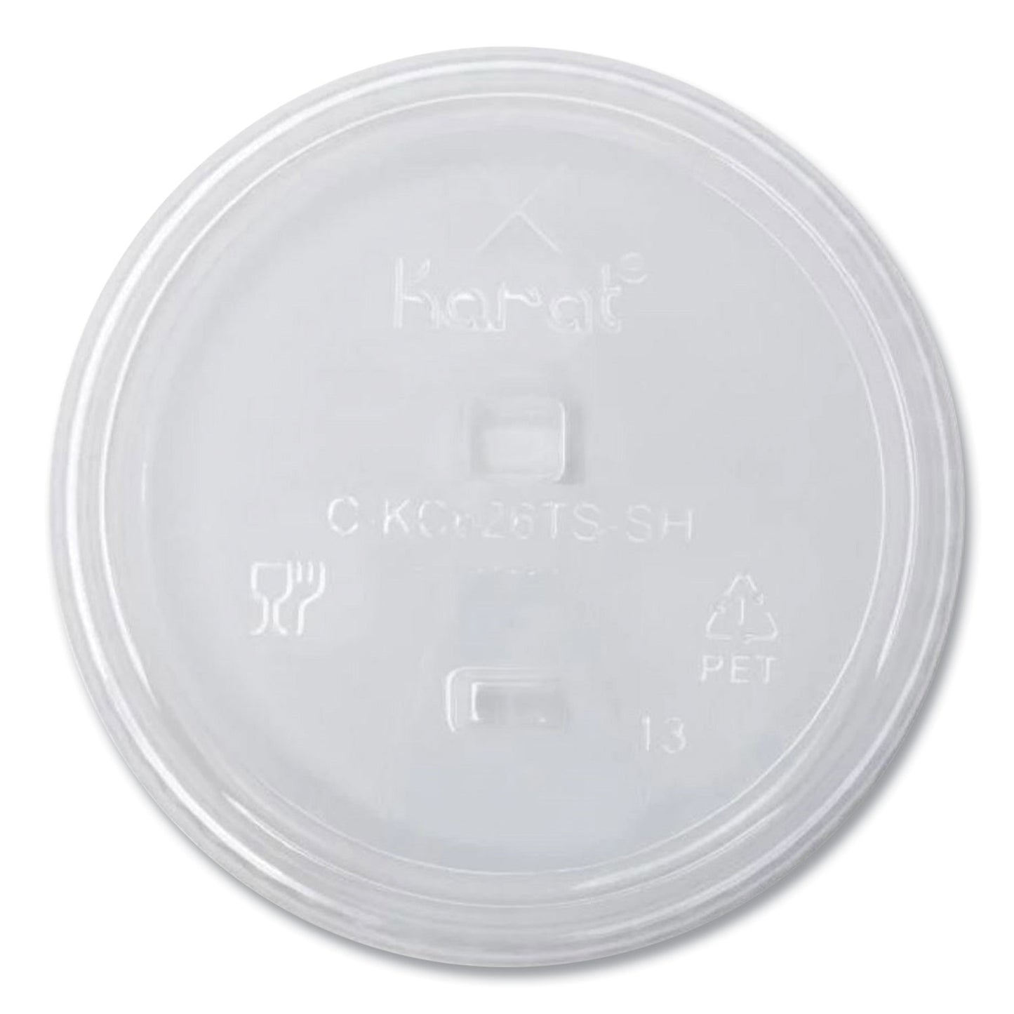 Karat PET Lids, Strawless Sipper, Fits 12 oz to 24 oz Cold Cups, Clear, 1,000/Carton (CKC626TSSH)