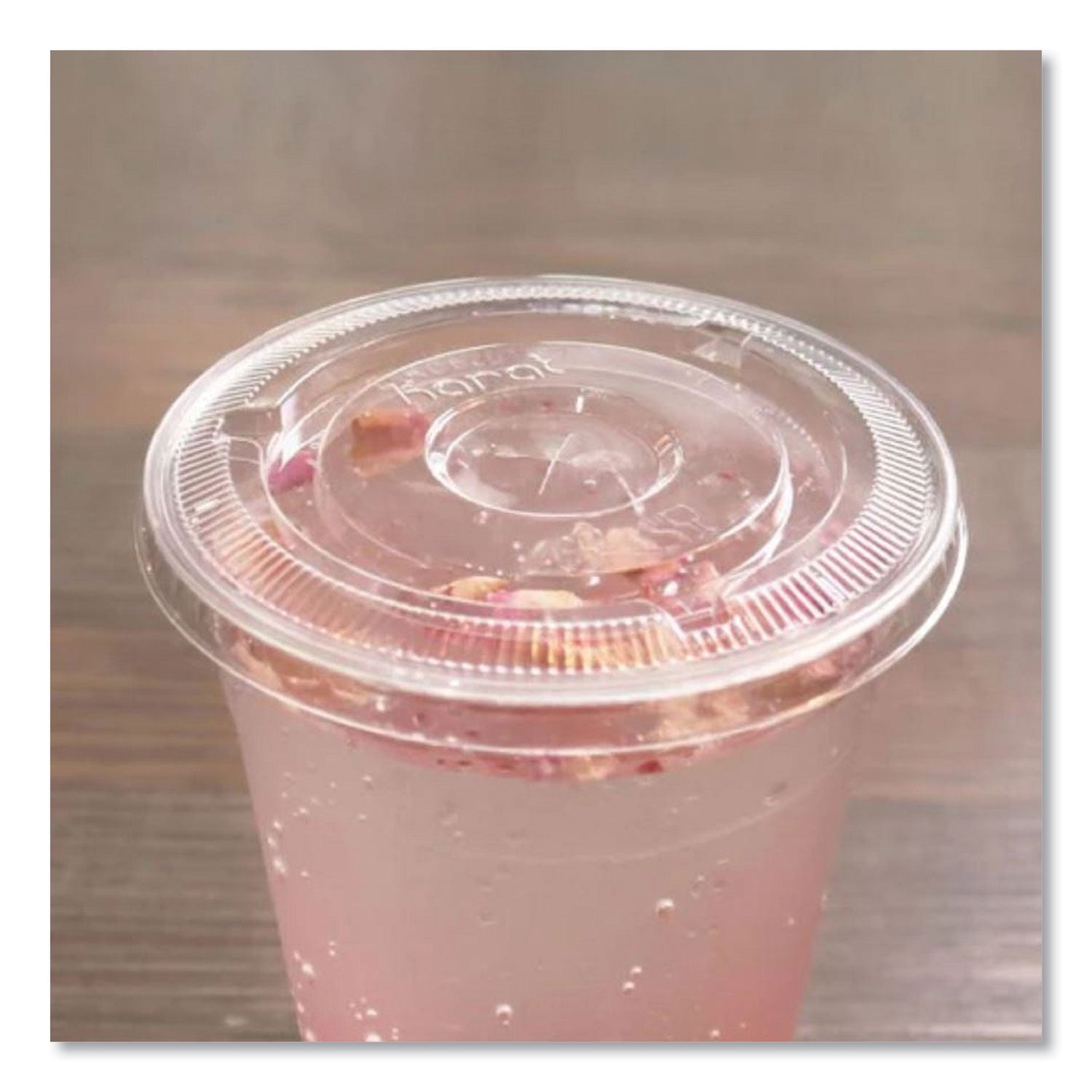 Karat PET Lids, Flat with Straw Slot, Fits 12 oz to 24 oz Cold Cups, Clear, 1,000/Carton (CKC626TS)