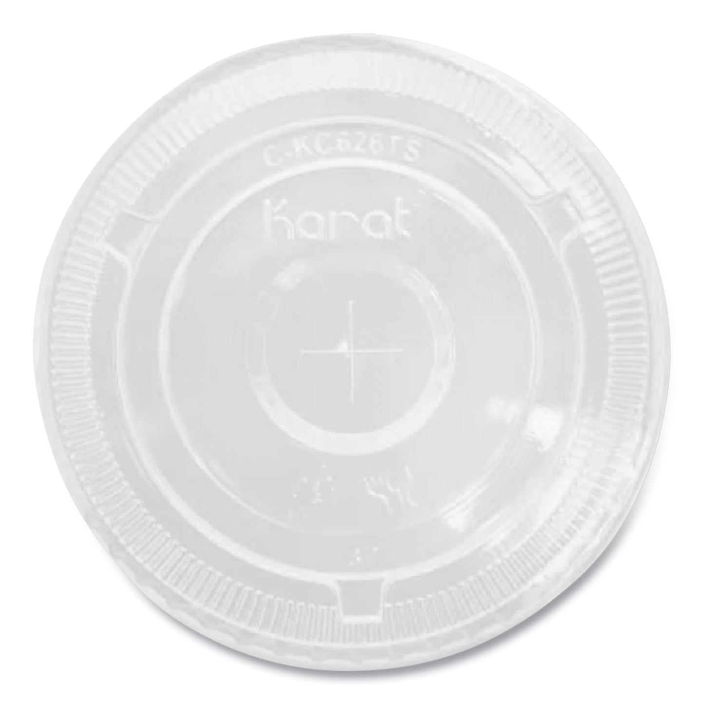 Karat PET Lids, Flat with Straw Slot, Fits 12 oz to 24 oz Cold Cups, Clear, 1,000/Carton (CKC626TS)