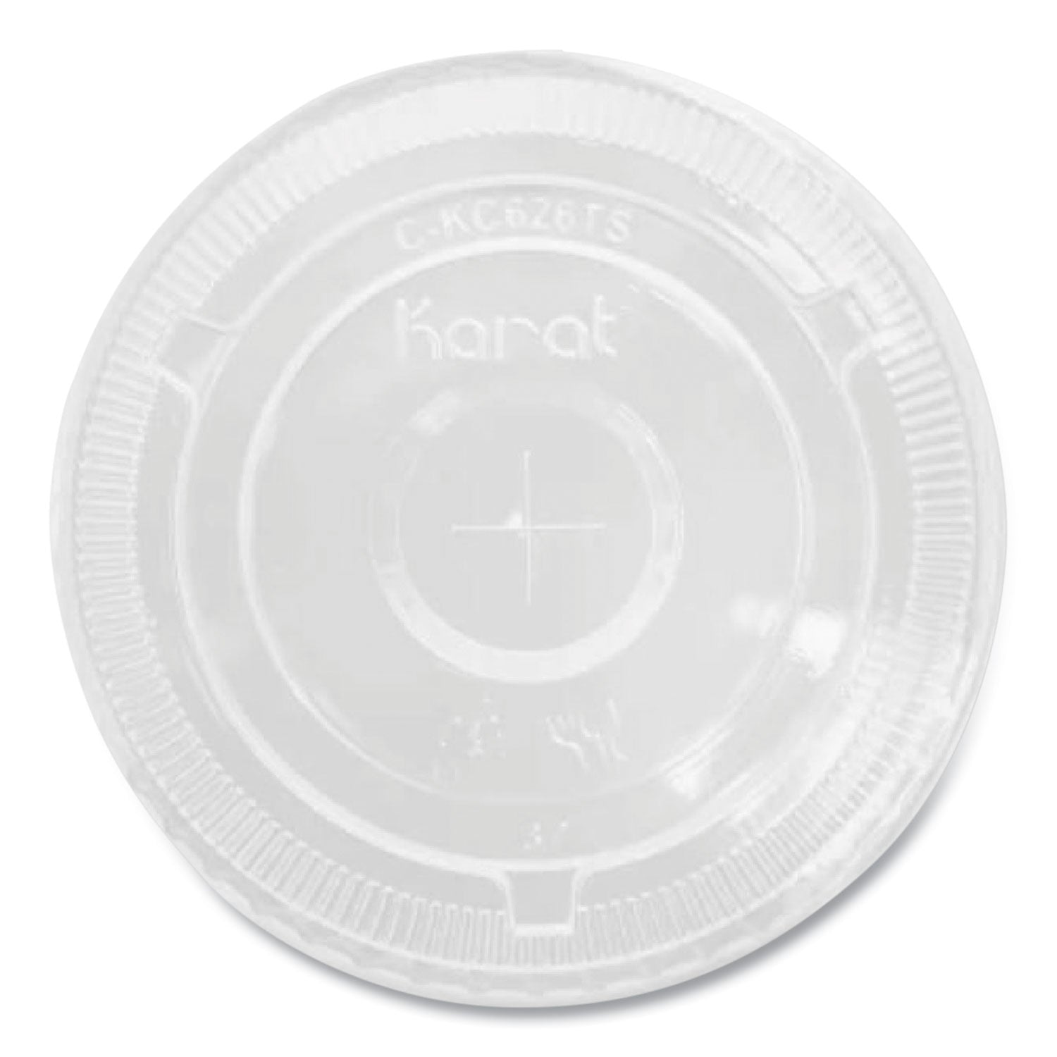Karat PET Lids, Flat with Straw Slot, Fits 12 oz to 24 oz Cold Cups, Clear, 1,000/Carton (CKC626TS)