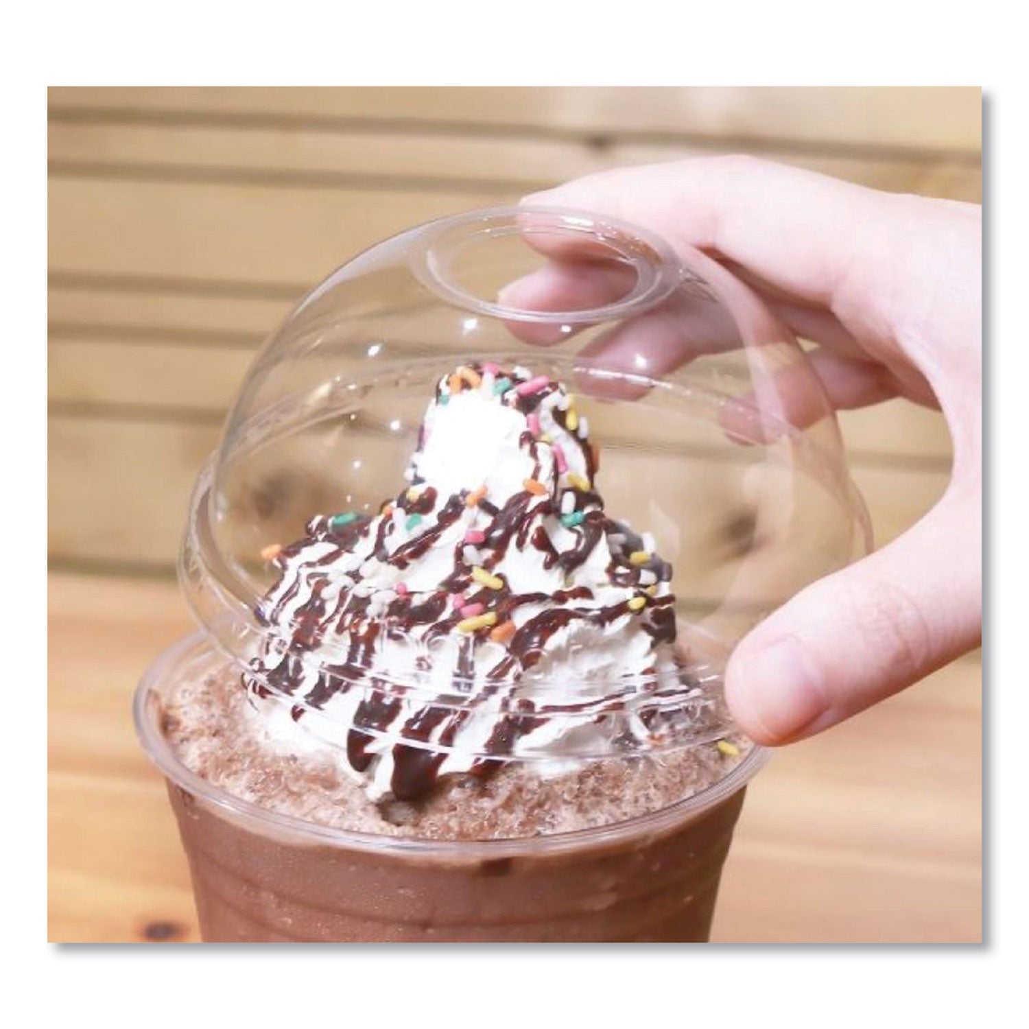 Karat PET Lids, Dome Lid, Fits 12 oz to 24 oz Cold Cups, Clear, 1,000/Carton (CKDL626)