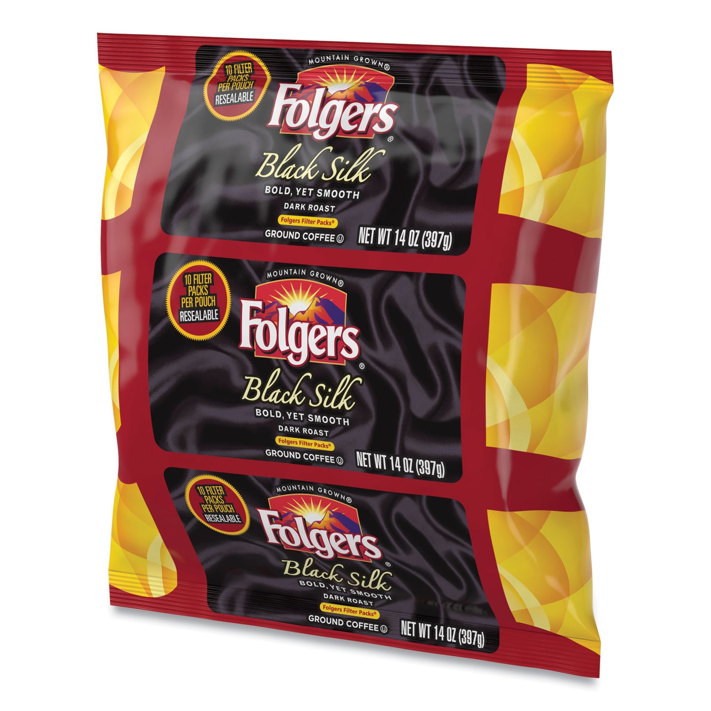 Folgers Coffee Filter Packs, Black Silk, 1.4 oz Pack, 40Packs/Carton (00016)