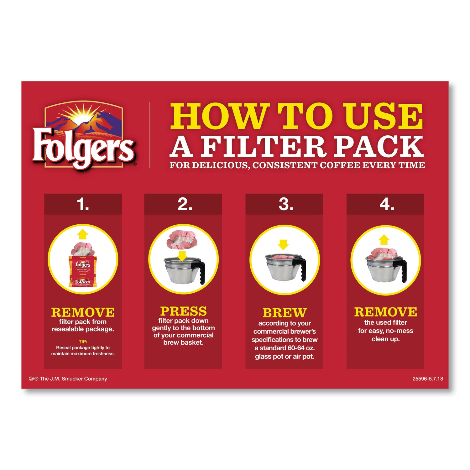 Folgers Coffee Filter Packs, Black Silk, 1.4 oz Pack, 40Packs/Carton (00016)