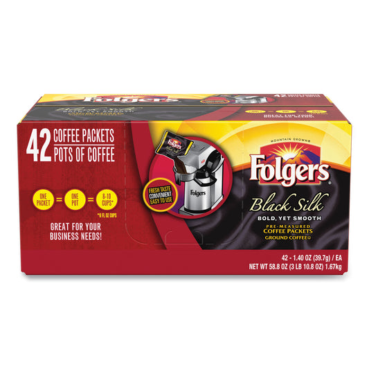 Folgers Coffee, Black Silk, 1.4 oz Packet, 42/Carton (00019)