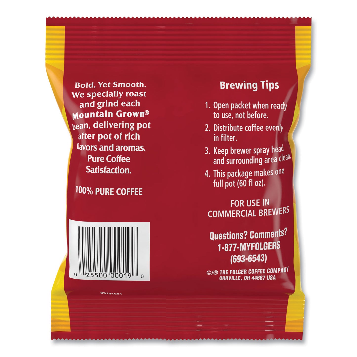 Folgers Coffee, Black Silk, 1.4 oz Packet, 42/Carton (00019)