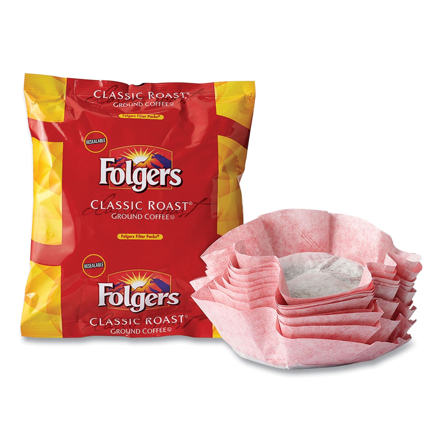 Folgers Coffee Filter Packs, Classic Roast, .9 oz, 10 Filters/Pack, 4 Packs/Carton (06239)