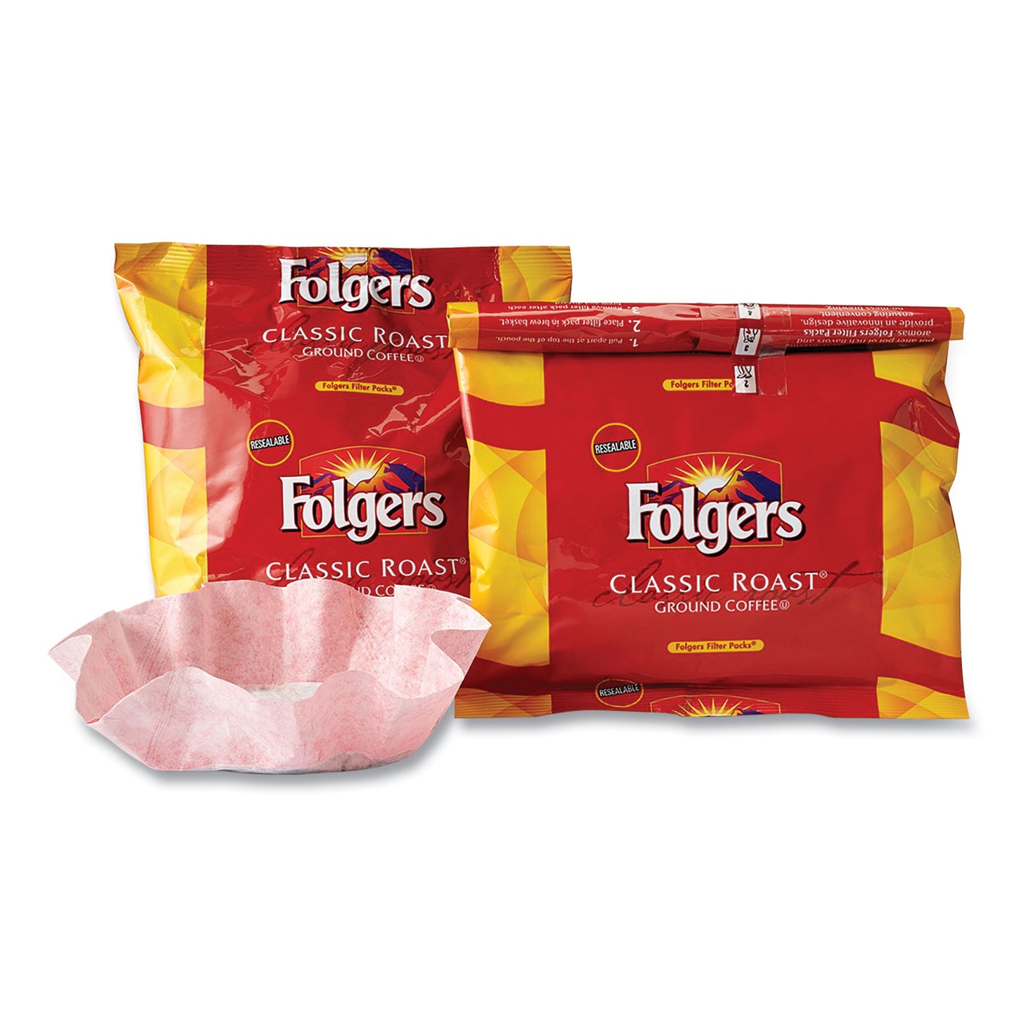 Folgers Coffee Filter Packs, Classic Roast, .9 oz, 10 Filters/Pack, 4 Packs/Carton (06239)