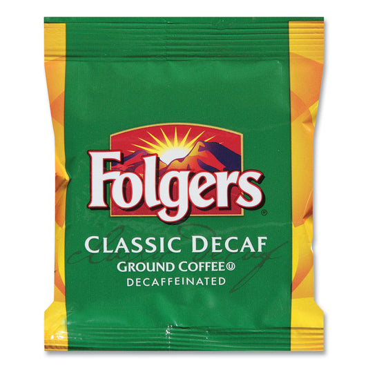 Folgers Ground Coffee, Fraction Pack, Classic Roast Decaf, 1.5oz, 42/Carton (06433)
