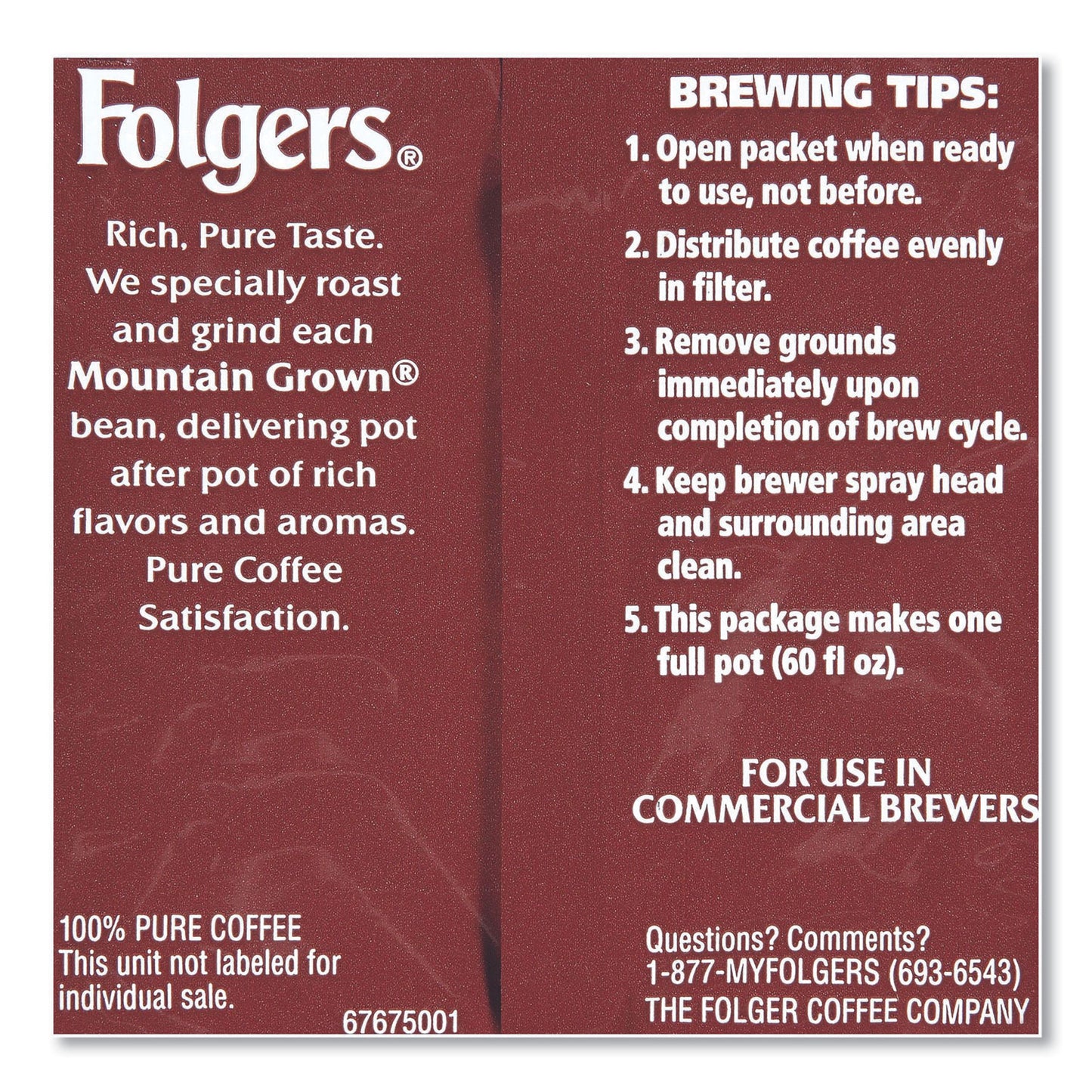 Folgers Coffee, Fraction Pack, Gourmet Supreme, 1.75oz, 42/Carton (06437)