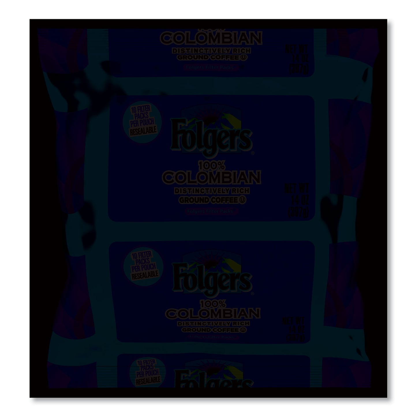 Folgers Coffee Filter Packs, 100% Colombian, 1.4 oz Pack, 40/Carton (10107)