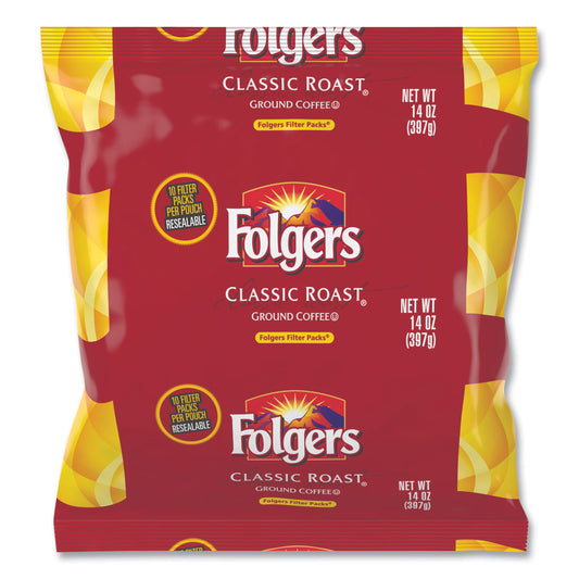 Folgers Coffee Filter Packs, Classic Roast, 1.4 oz Pack, 40/Carton (10117)