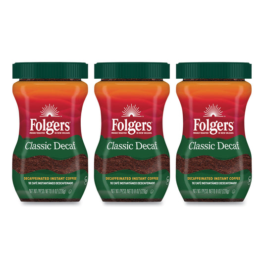Folgers Instant Coffee Crystals, Classic Decaf, 8 oz (20630)