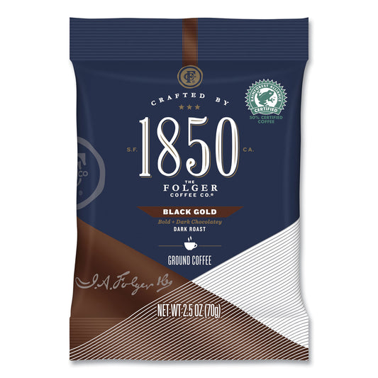 1850 Coffee Fraction Packs, Black Gold, Dark Roast, 2.5 oz Pack, 24 Packs/Carton (21512)