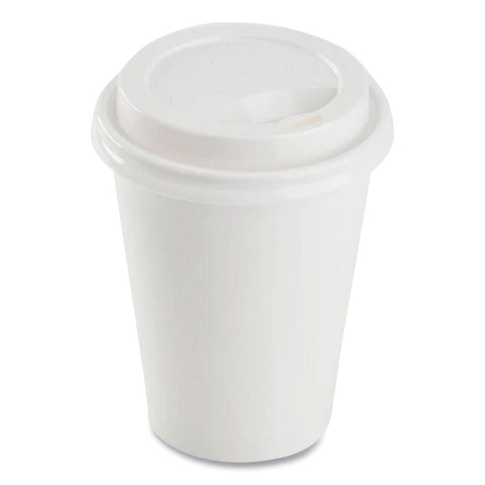 Karat Hot Cup Lids, Fits 8 oz Paper Hot Cups, Sipper Lid, White, 1,000/Carton (CKDL508WPP)