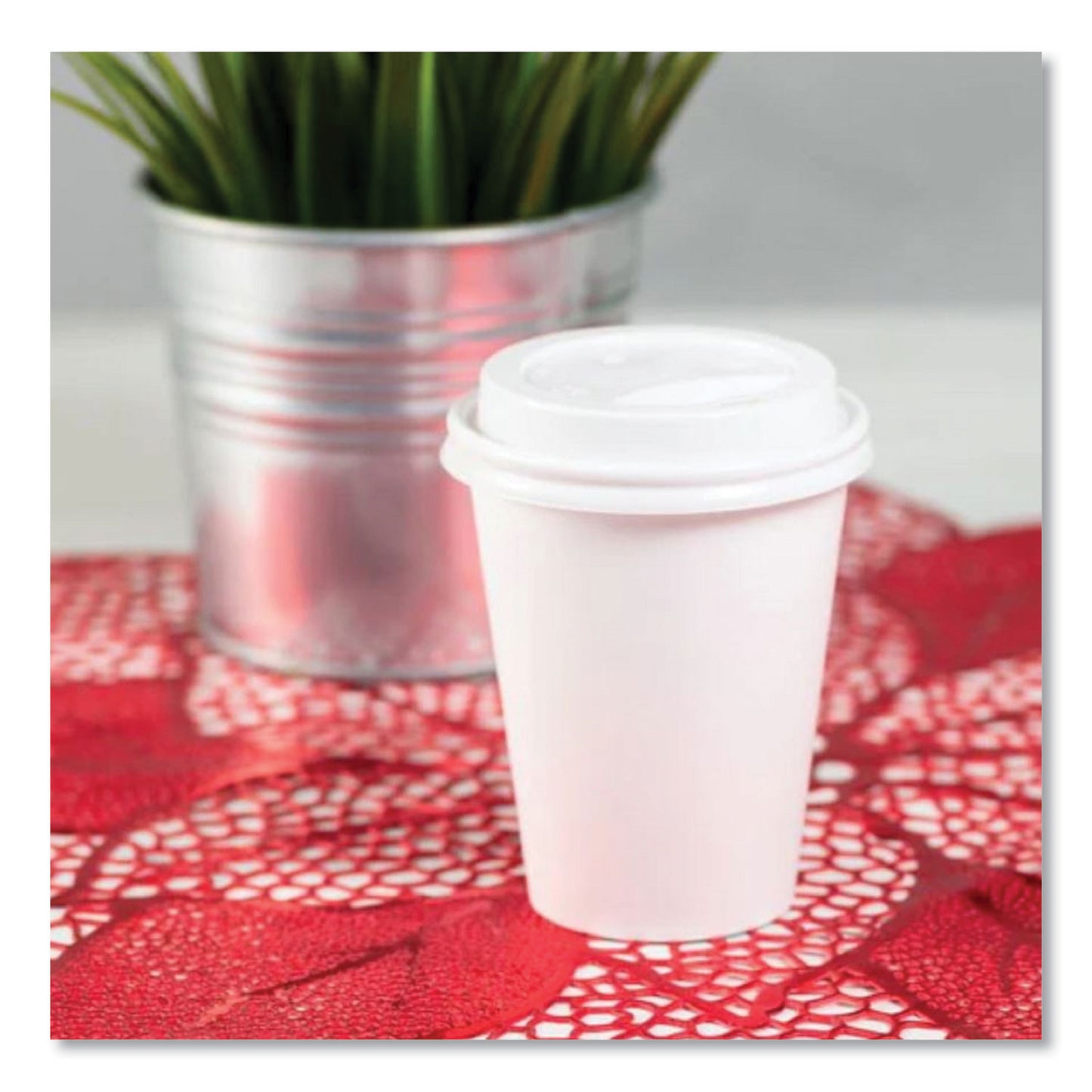 Karat Hot Cup Lids, Fits 8 oz Paper Hot Cups, Sipper Lid, White, 1,000/Carton (CKDL508WPP)