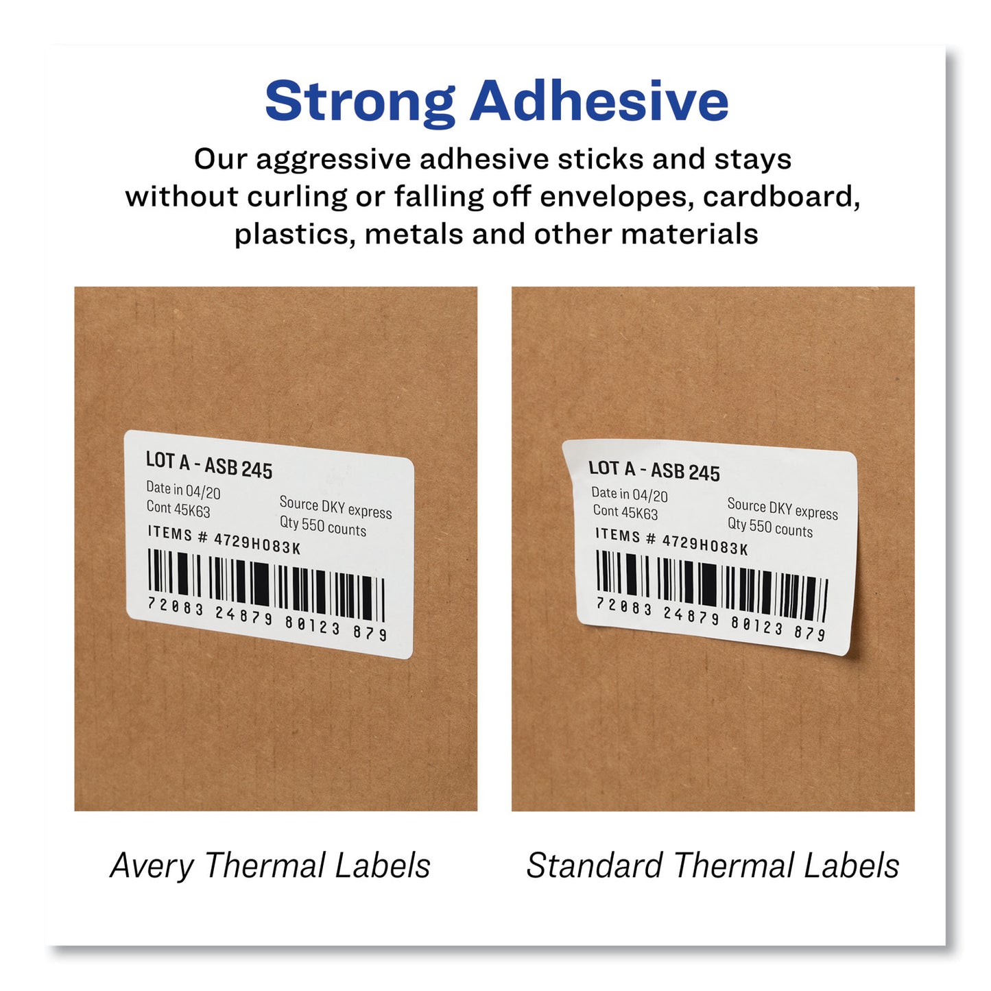 Avery Multipurpose Thermal Labels, 3.5 x 1.3, White, 350/Roll, 2 Rolls/Box (4183)