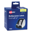 Avery Multipurpose Thermal Labels, 3.5 x 1.3, White, 350/Roll, 2 Rolls/Box (4183)