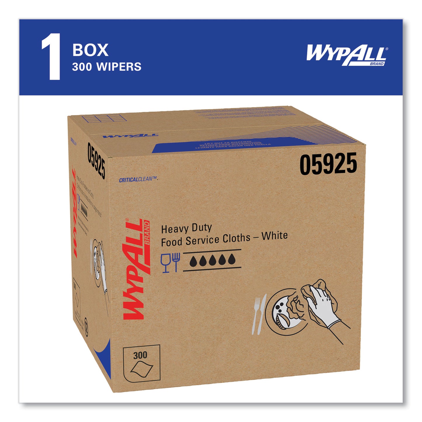 WypAll X70 Wipers, Kimfresh Antimicrobial, 12.5 x 23.5, Unscented, White, 300/Carton (05925)