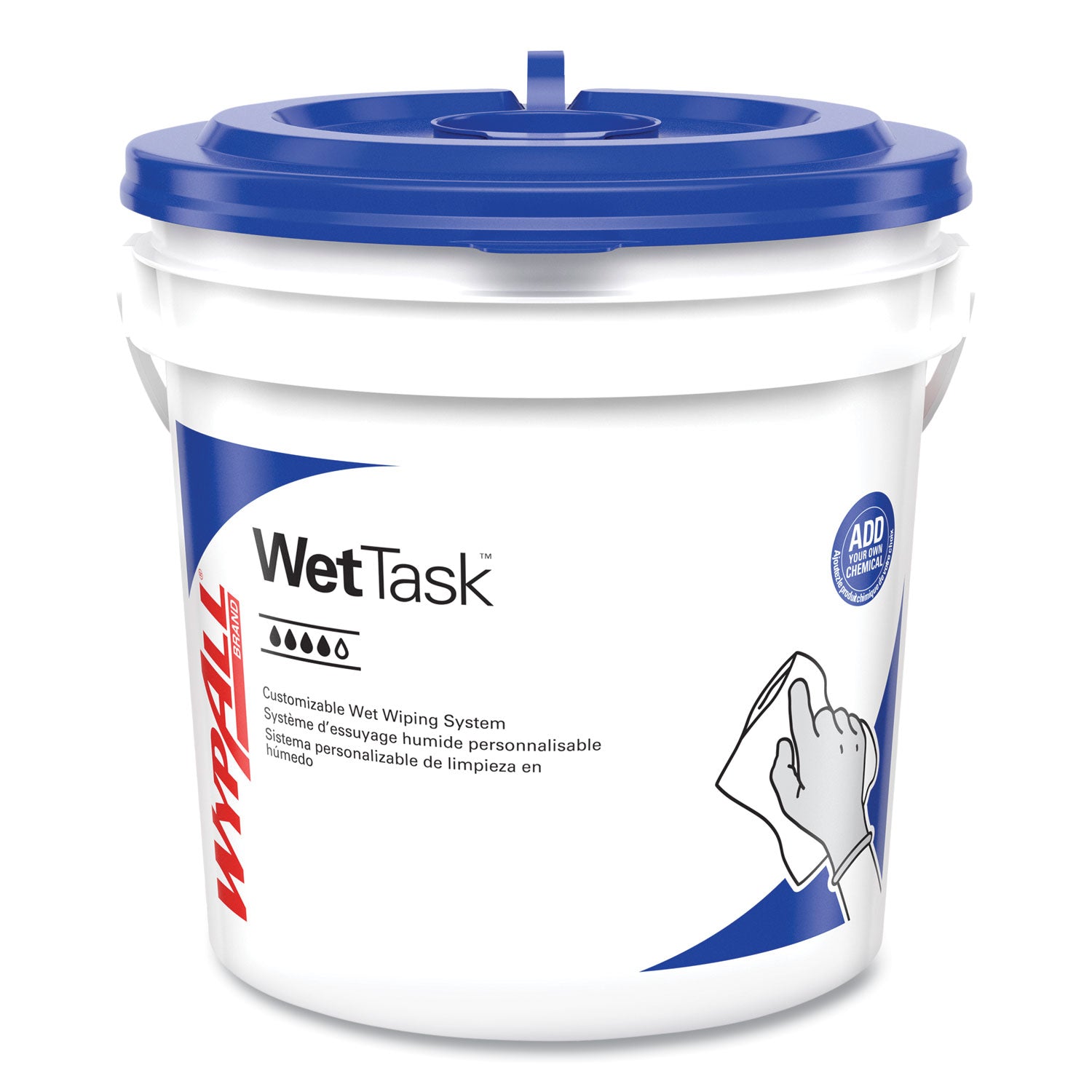 WypAll Power Clean Wipers for WetTask Customizable Wet Wiping System with (1) Bucket, 6 x 12, Unscented, 95/Roll, 6 Rolls/Carton (06001)