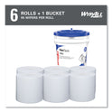 WypAll Power Clean Wipers for WetTask Customizable Wet Wiping System with (1) Bucket, 6 x 12, Unscented, 95/Roll, 6 Rolls/Carton (06001)