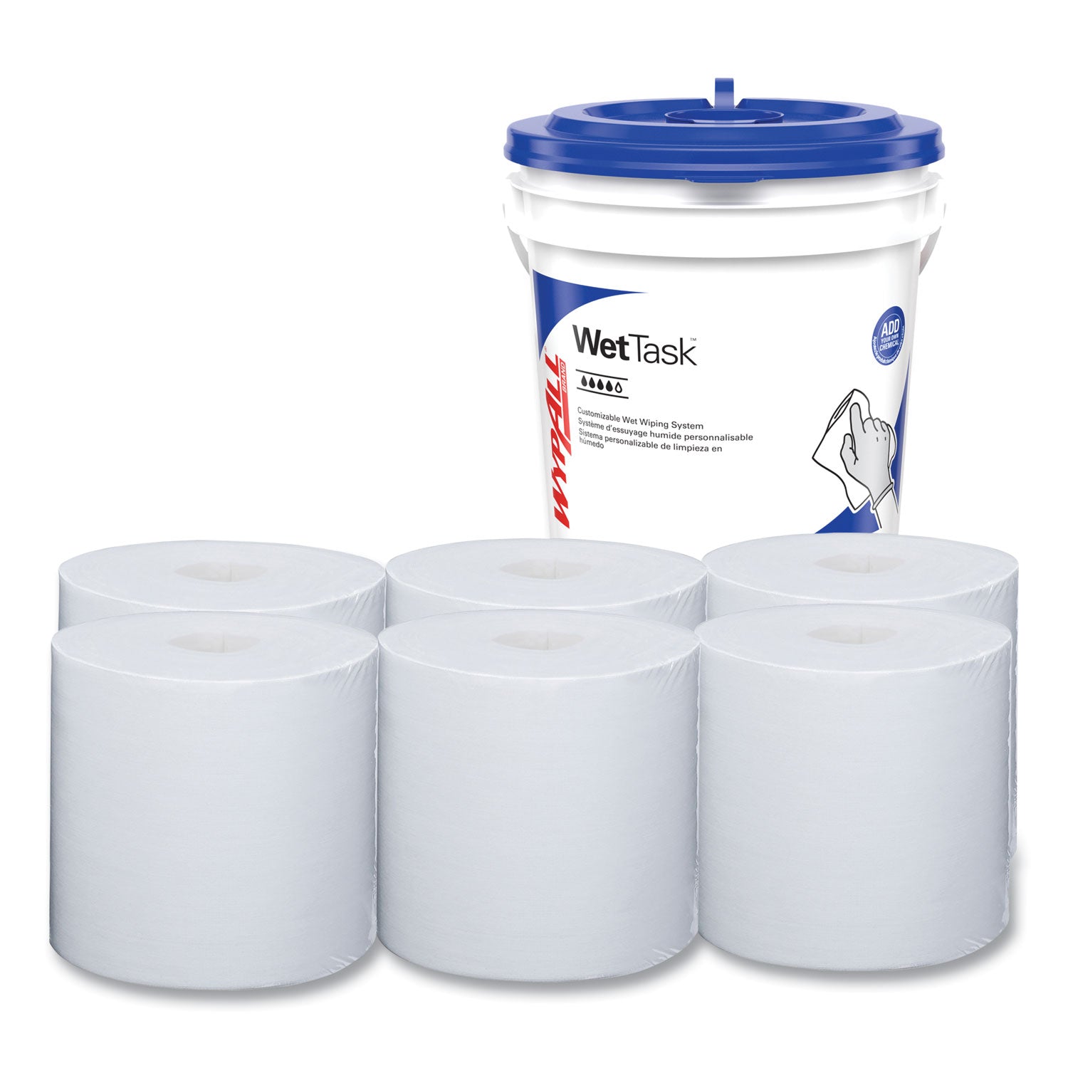 WypAll Critical Clean WetTask Wipers and Bucket for Bleach, Disinfectants, and Sanitizers (06411)