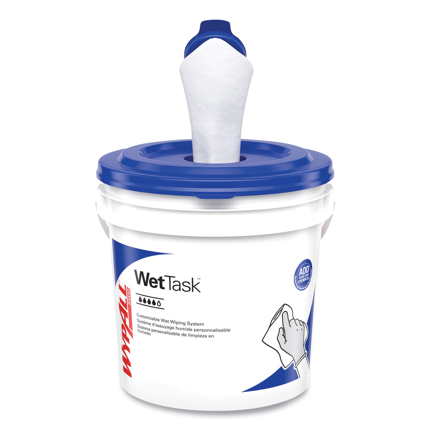 WypAll Critical Clean WetTask Wipers and Bucket for Bleach, Disinfectants, and Sanitizers (06411)