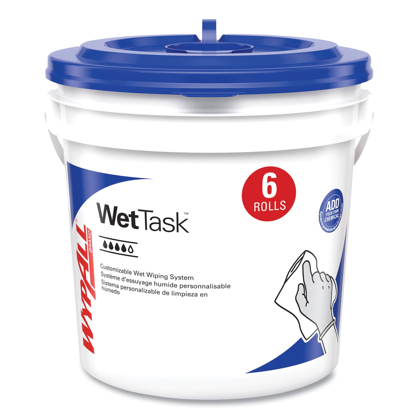 WypAll Critical Clean WetTask Wipers and Bucket for Bleach, Disinfectants, and Sanitizers (06411)