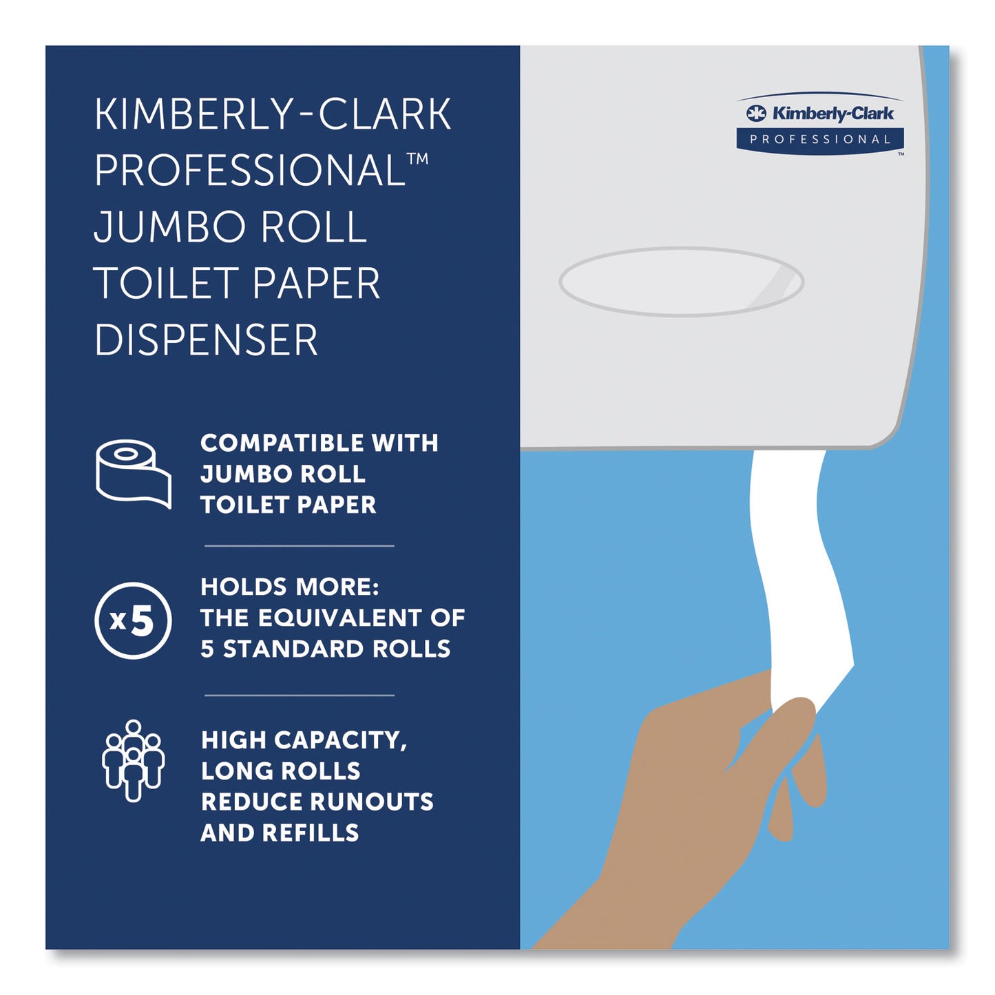 Kimberly-Clark JRT Jr. Escort Jumbo Bathroom Tissue Dispenser, 13.33 x 5.75 x 16, Smoke (09507)