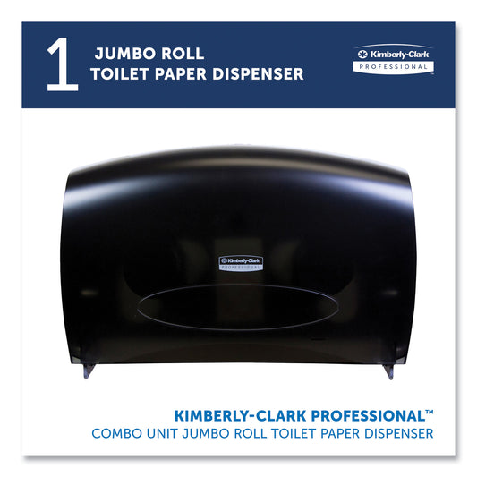 Kimberly-Clark Cored JRT Jumbo Combo Tissue Dispenser, 20.4 x 5.8 x 13.1, Smoke/Gray (09551)