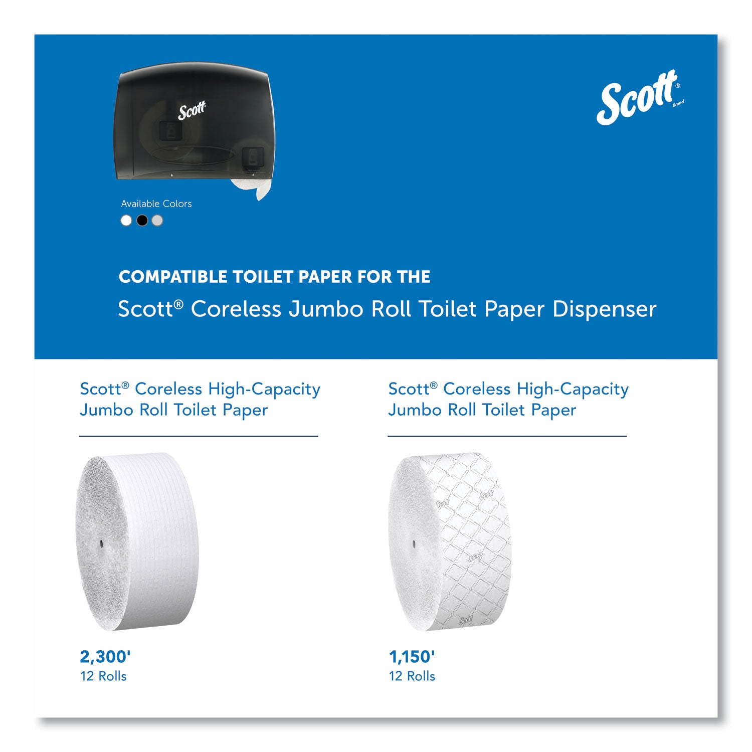 Scott Essential Coreless Jumbo Roll Tissue Dispenser for Business, 14.25 x 6 x 9.75, Black (09602)