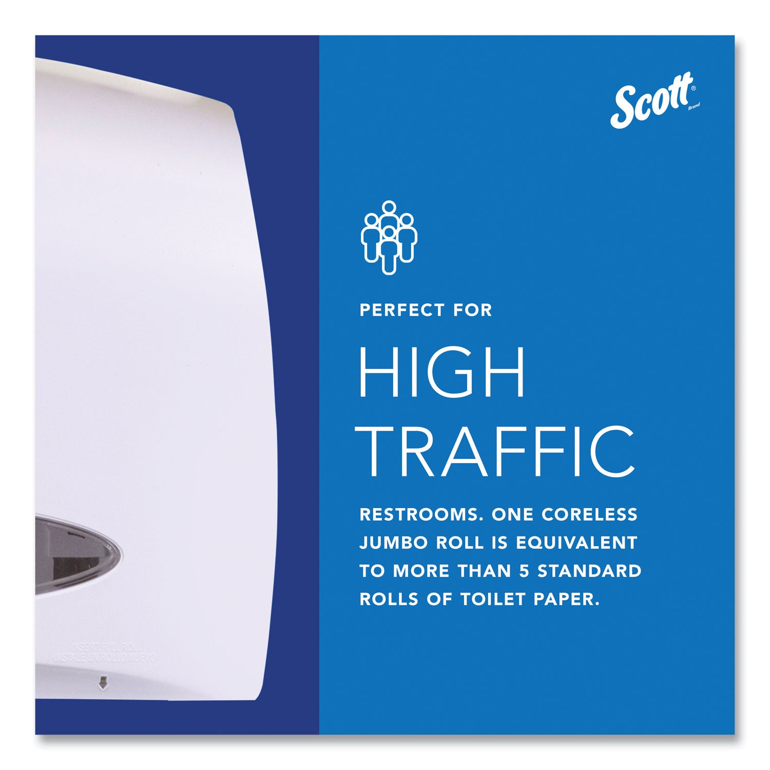 Scott Essential Coreless Jumbo Roll Tissue Dispenser, 14.25 x 6 x 9.75, White (09603)