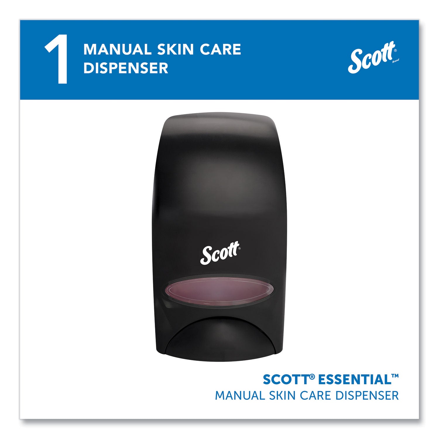 Scott Essential Manual Skin Care Dispenser, For Traditional Business, 1,000 mL, 5 x 5.25 x 8.38, Black (92145)