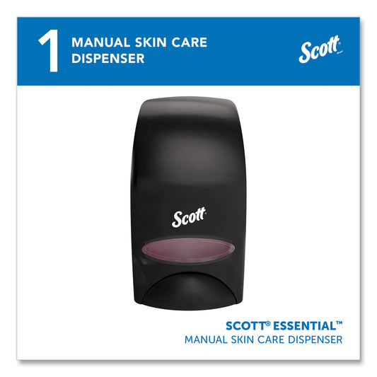 Scott Essential Manual Skin Care Dispenser, For Traditional Business, 1,000 mL, 5 x 5.25 x 8.38, Black (92145)